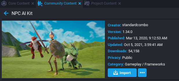 The NPC AI Kit can be found in the Community Content