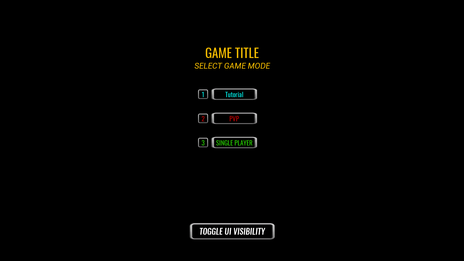 Original start menu of the game